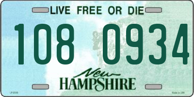 NH license plate 1080934