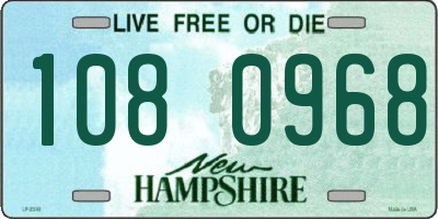 NH license plate 1080968