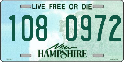 NH license plate 1080972