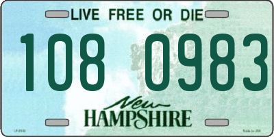 NH license plate 1080983
