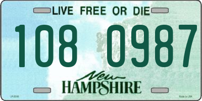 NH license plate 1080987