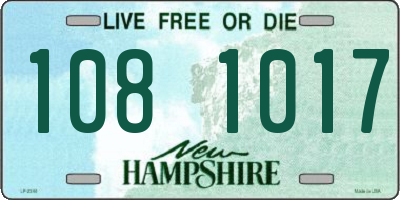 NH license plate 1081017