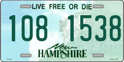 NH license plate 1081538