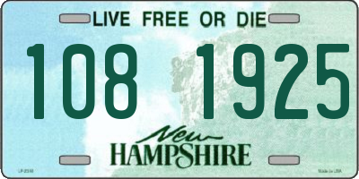 NH license plate 1081925