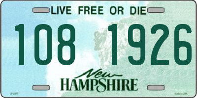NH license plate 1081926