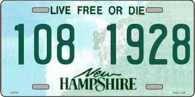NH license plate 1081928