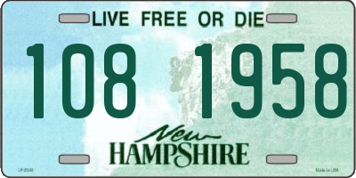 NH license plate 1081958
