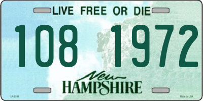 NH license plate 1081972