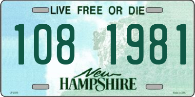 NH license plate 1081981