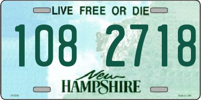 NH license plate 1082718