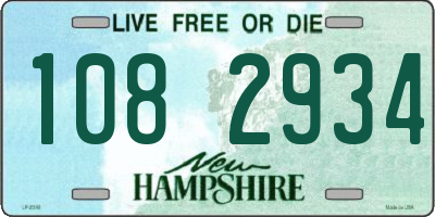 NH license plate 1082934