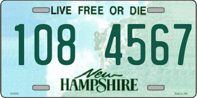 NH license plate 1084567
