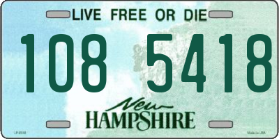 NH license plate 1085418