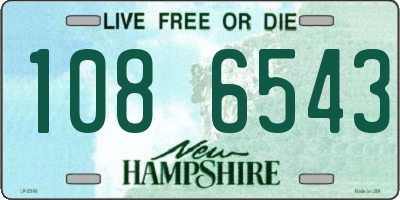NH license plate 1086543