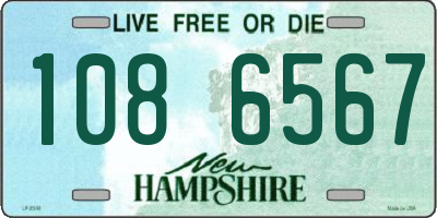 NH license plate 1086567