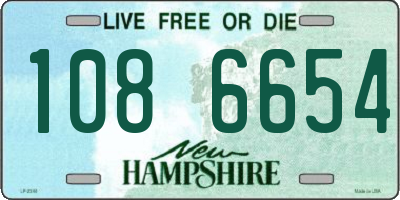 NH license plate 1086654