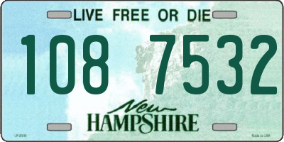 NH license plate 1087532