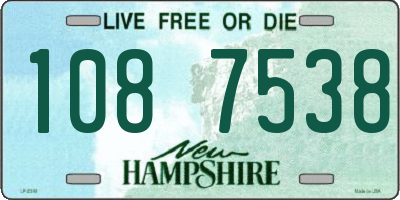 NH license plate 1087538