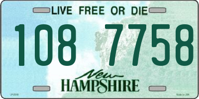NH license plate 1087758