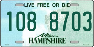 NH license plate 1088703