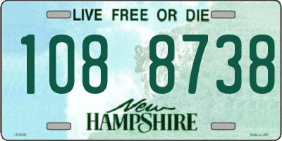 NH license plate 1088738