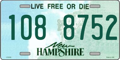 NH license plate 1088752