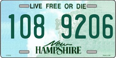 NH license plate 1089206