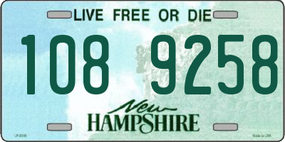 NH license plate 1089258