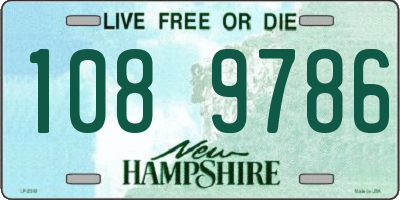 NH license plate 1089786