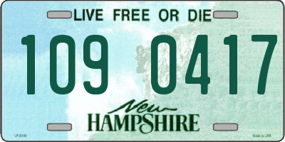 NH license plate 1090417