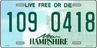 NH license plate 1090418