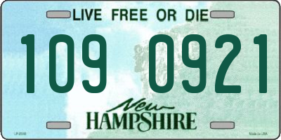 NH license plate 1090921