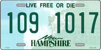 NH license plate 1091017