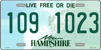 NH license plate 1091023
