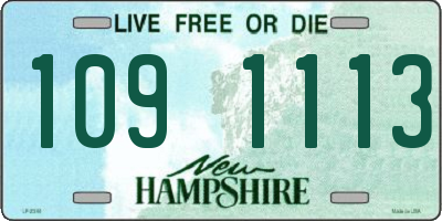 NH license plate 1091113