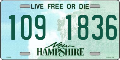 NH license plate 1091836