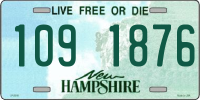 NH license plate 1091876
