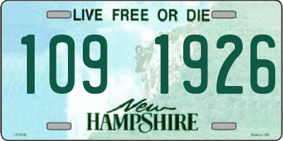 NH license plate 1091926