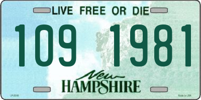 NH license plate 1091981