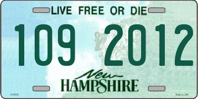 NH license plate 1092012