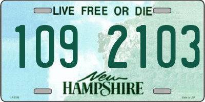 NH license plate 1092103