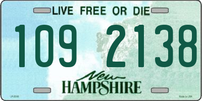 NH license plate 1092138