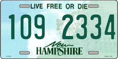NH license plate 1092334