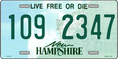 NH license plate 1092347