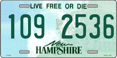 NH license plate 1092536