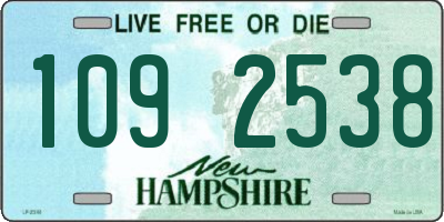 NH license plate 1092538