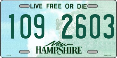 NH license plate 1092603
