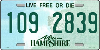 NH license plate 1092839