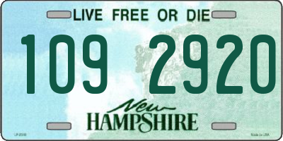 NH license plate 1092920