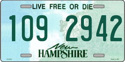 NH license plate 1092942